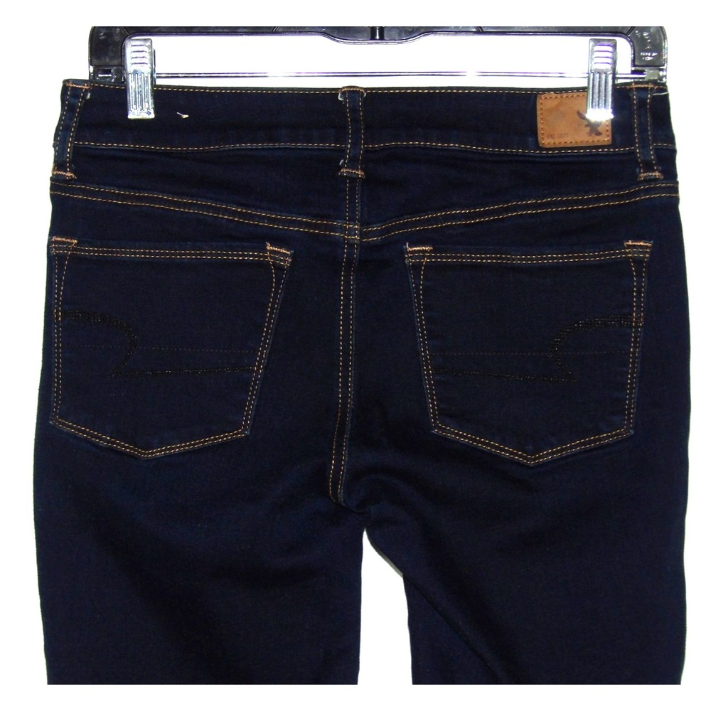 American Eagle Super Stretch Dark Wash Skinny Kick Boot Denim Jeans Women's 4 - Picture 5 of 7